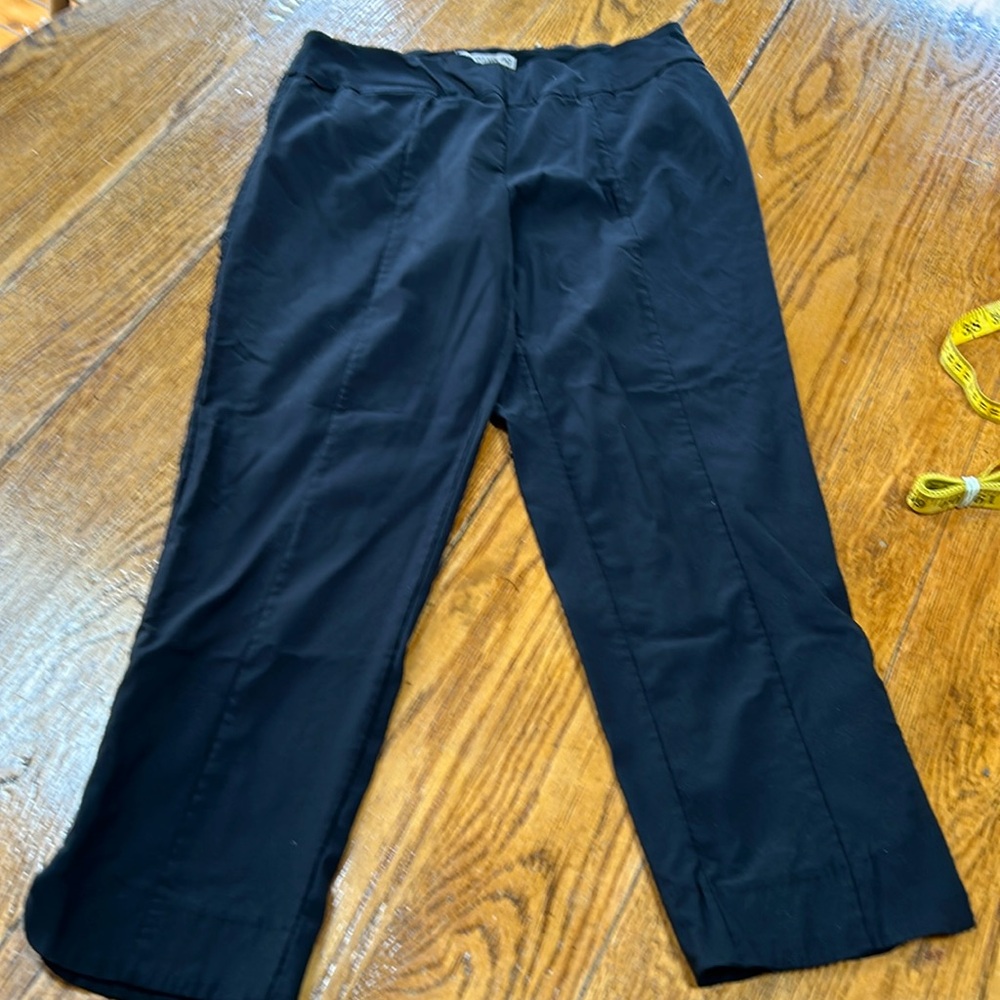Sharon Young black pants. Size 8.  Zipper cuffs.